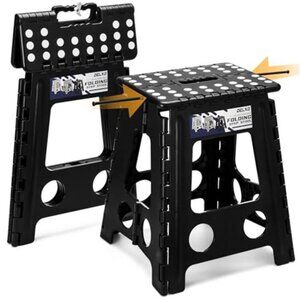 16 Inch Folding Step Stool,Foldable Stool for Adults with Safety Lock,Portable